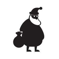 Santa Carrying Christmas Sack Silhouette