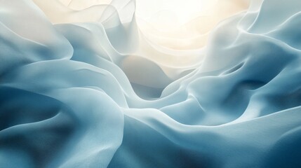 Obraz premium Light-blue fabric drapes in flowing folds.