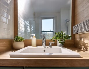 view of a clean bathroom counter surface