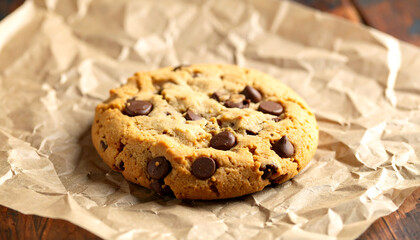 Chocolate Chip Cookie on Parchment Paper
