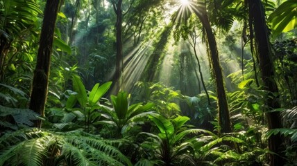 Green prehistoric jungle