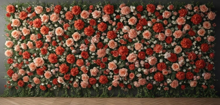 Elegant vintage artificial flower wall, perfect for events or photoshoots ,  party,  floral background,  flowers