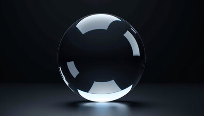 glass sphere on black background