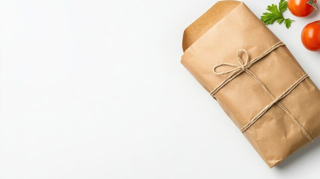 Eco-Friendly Food Package:  Brown Paper Wrapped Deliciousness