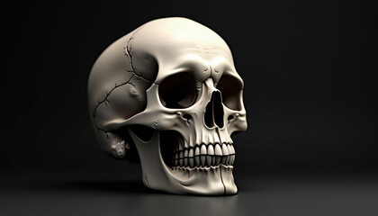 Obraz premium human skull on black background