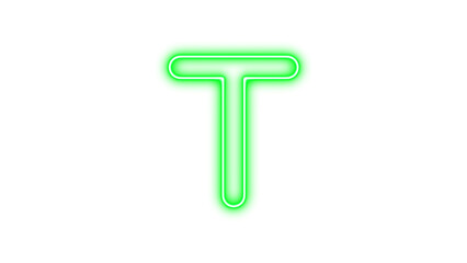 Neon t glow with transparent background