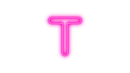 Neon t glow with transparent background