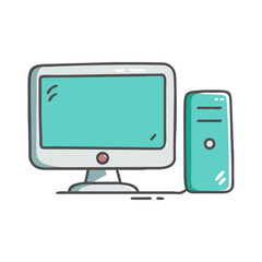desktop pc icon, desktop pc vector illustration-simple illustration of desktop pc, perfect for desktop pc logos and icons