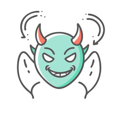 devil icon, devil vector illustration-simple illustration of devil, perfect for devil logos and icons