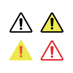 エクスクラメーションマークのアイコンセット　三角枠