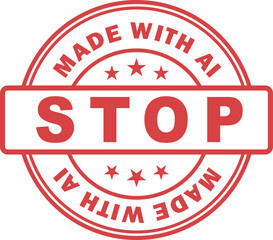 A bold red circular stamp with 