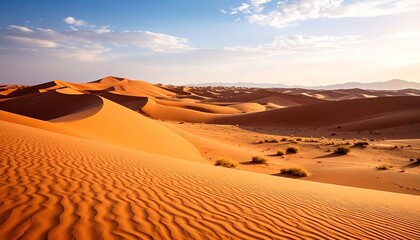 Desert Dunes Sunrise Landscape.