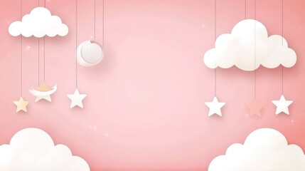 Obraz premium Sweet Dreams: Celestial Mobile for Baby Girl Nursery