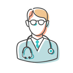 Fototapeta premium doctor icon, doctor vector illustration-simple illustration of doctor, perfect for doctor logos and icons
