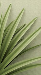 Obraz premium Serene Green Leaves: Textured Botanical Still Life