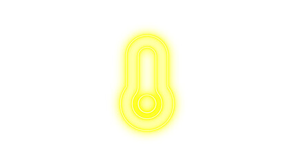 Glowing neon thermometer icon, Neon temperature empty icon glow with transparent background
