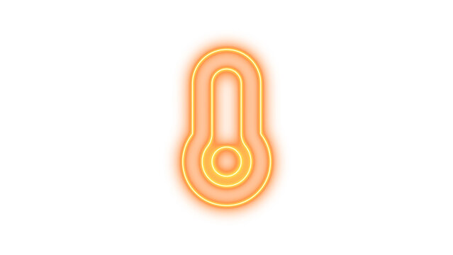 Glowing neon thermometer icon, Neon temperature empty icon glow with transparent background
