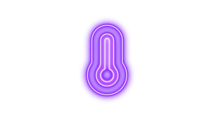 Neon temperature full icon glow with transparent background