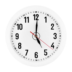 white wall clock isolated 