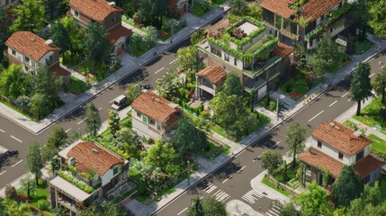 Residential neighborhood aerial view