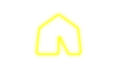 Glowing Neon House Icon, Neon tent icon glow with transparent background