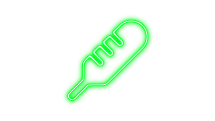 Neon Thermometer Icon, Neon thermometer icon glow with transparent background