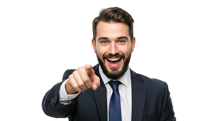 Confident Businessman Pointing at You A Powerful Image for Success and Achievement