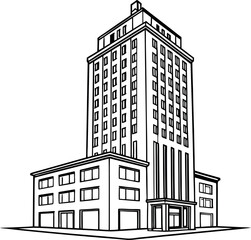 building in white background. 