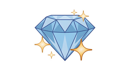 Shiny Blue Gemstone Diamond with Sparkling Stars