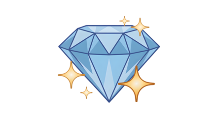 Shiny Blue Gemstone Diamond with Sparkling Stars