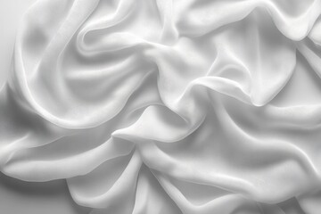 Obraz premium Soft white fabric in delicate folds showcasing texture and light in a serene setting