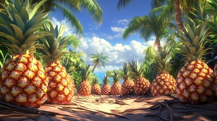 Pineapples don't grow on trees. They grow on the ground.
