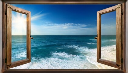 window open to the ocean