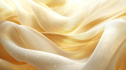 Soft, golden fabric folds, a delicate texture.