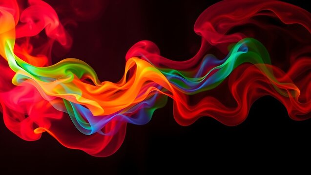 Vibrant rainbow smoke abstract art colorful swirls