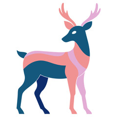 Majestic Colorful Deer Whisperer Vector Illustration

