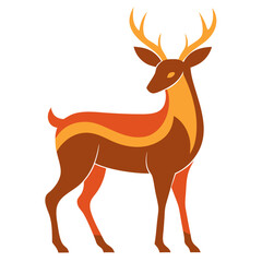 Majestic Colorful Deer Whisperer Vector Illustration

