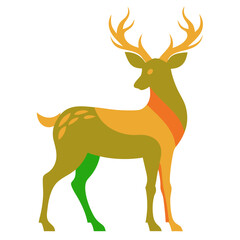 Majestic Colorful Deer Whisperer Vector Illustration

