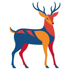 Majestic Colorful Deer Whisperer Vector Illustration

