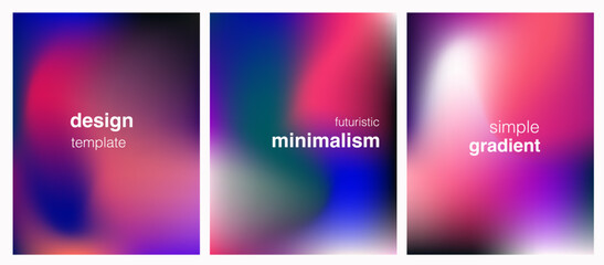 Vector illustration features a modern blurry gradient mesh style, with soft transitions of pink, blue, and green hues. It embodies the popular abstract and minimalist trend for backgrounds and design.