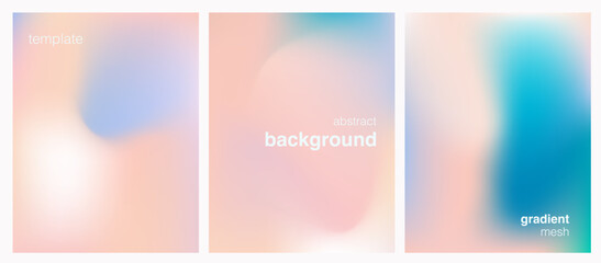 Soft pastel gradient mesh vector backgrounds in peach, blue, and pink tones create a smooth, modern, and abstract look. This style is trending in 2025 for web, UI, and digital design projects.