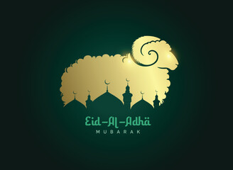 Eid-al-Adha Mubarak Islamic background template vector Illustration.