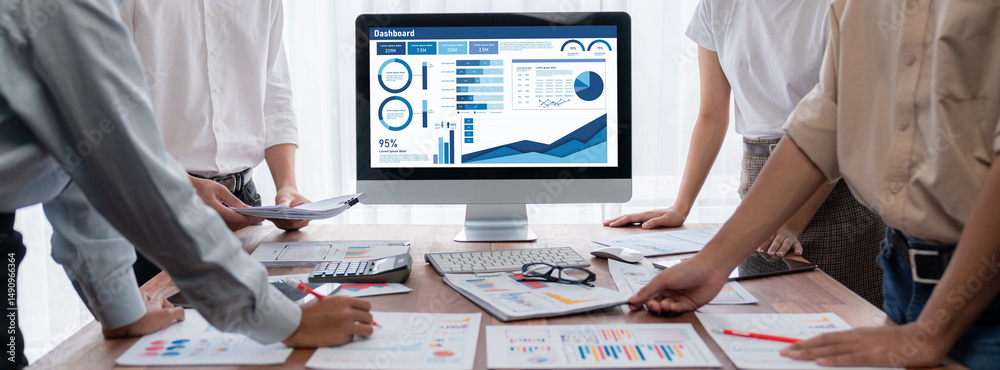 Aufkleber business data dashboard provide business intelligence analytic for marketing strategy planning brisk