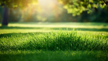 Fototapeta premium green lawn grass in the sun light