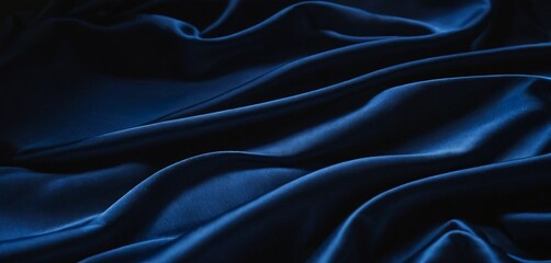 Obraz premium dark blue silk clothe floating