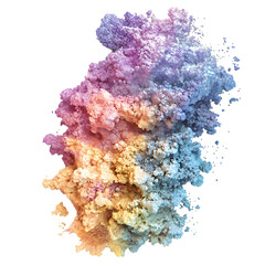 Abstract Pastel Explosion Colorful Powder Cloud in Motion