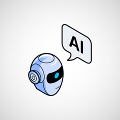 AI assistant icon, Robot icon vector illustration