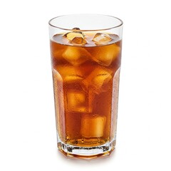 glass of cola with ice isolated