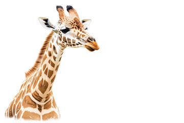 Fototapeta premium Giraffe portrait on white