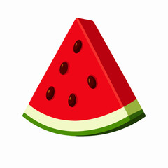 Isometric Slice of Watermelon with Seeds